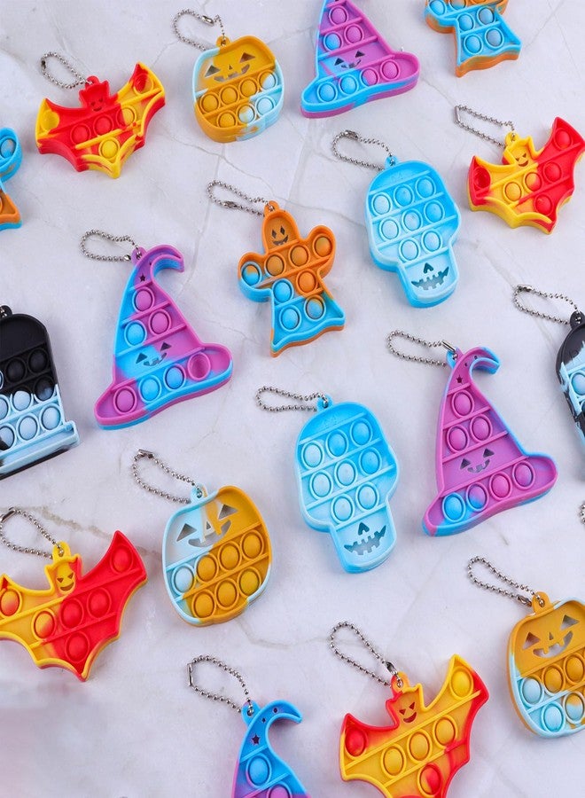 JDSTY Halloween Party Favors for Kids, 24 Pack Halloween Fidget Sensory Pop Toys for Halloween Goodie Bag Stuffers with Keychain for Kids Boys Girls for Halloween Treat Bags Gifts Stress Relief - Image 1